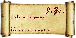 Joós Zsigmond névjegykártya